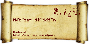 Mózer Ödön névjegykártya